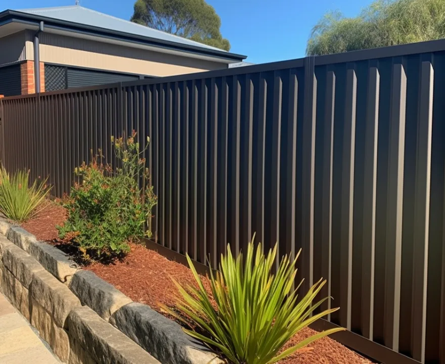 Newly installed gray Colorbond fence by top-notch fence contractors in Bundaberg