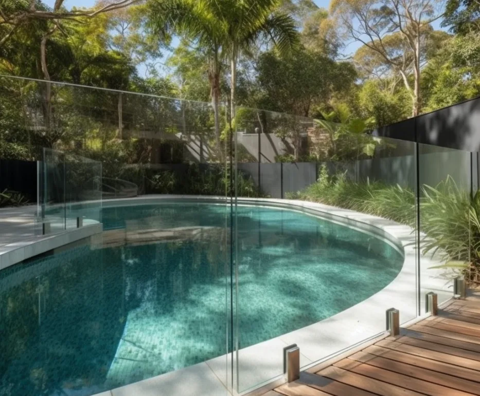 Small backyard pool in Bundaberg secured with stunning glass pool fence