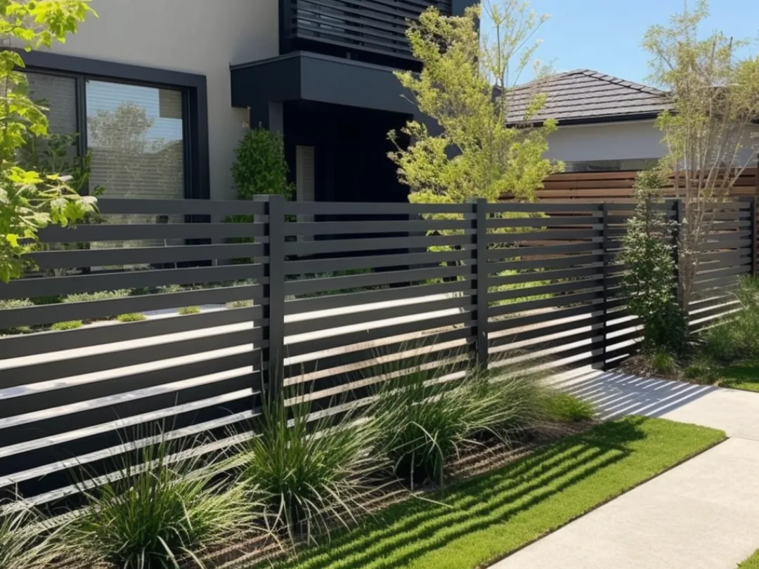 Slat aluminium fence for a huge house in Bundaberg